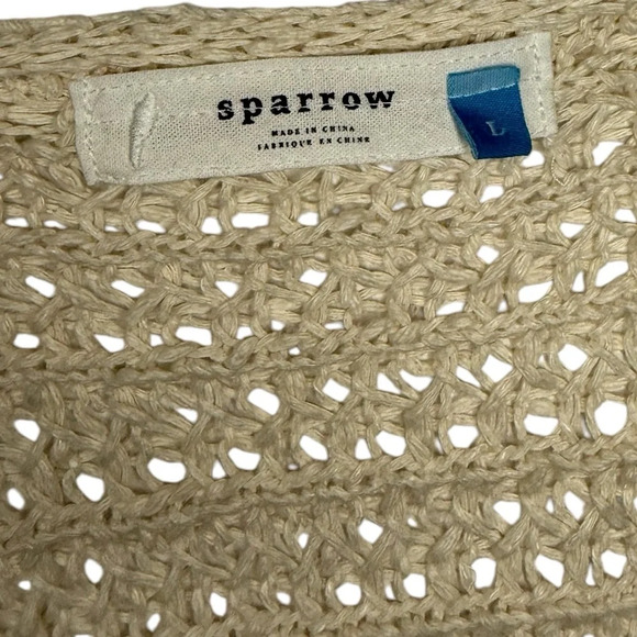 Anthropologie Sparrow Chunky Knit V-Neck Sweater Size Large - Picture 3 of 7